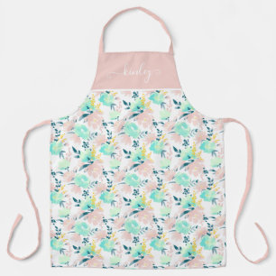 Floral Watercolor Pattern Apron