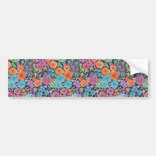 Floral watercolor pattern bumper sticker