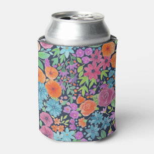 Floral watercolor pattern can cooler