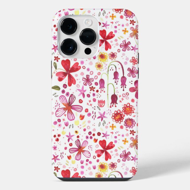 Floral Watercolor Pattern iPhone Case (Back)