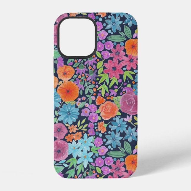 Floral watercolor pattern iPhone case (Back)