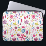 Floral Watercolor Pattern Laptop Sleeve<br><div class="desc">A pretty modern watercolor painting of flowers and leaves in rich colours scattered on a white background.  Original art by Nic Squirrell.</div>