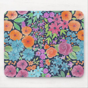 Floral watercolor pattern mouse mat