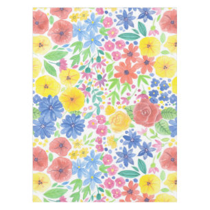 Floral watercolor pattern tablecloth