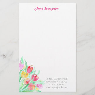 Floral watercolor personal stationary stationery