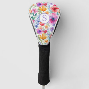 Floral Watercolor Personalised Golf Head Cover