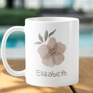 Floral Watercolor Personalizable Name Coffee Mug
