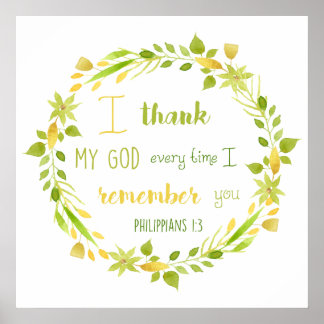 floral watercolor philippians bible verse poster