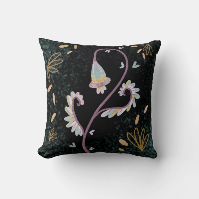 floral watercolor pillow (Front)