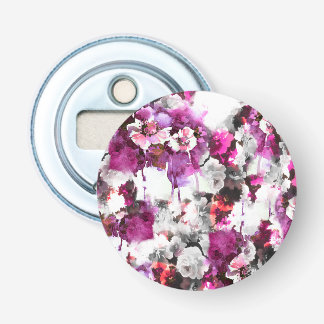 Floral Watercolor - Pink & white abstract design Bottle Opener