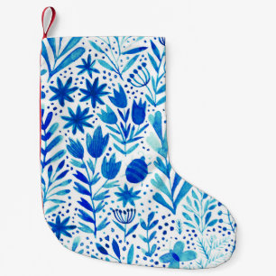 Floral Watercolor Plants Seamless Texture Small Christmas Stocking