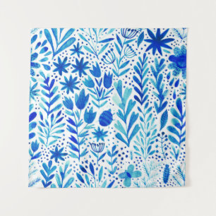 Floral Watercolor Plants Seamless Texture Tapestry