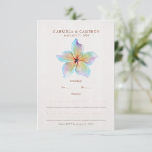 Floral Watercolor Plumeria Terracotta Wedding Enclosure Card