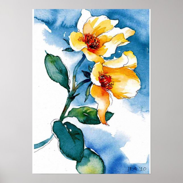 Floral watercolor poster (Front)