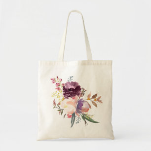 Floral Watercolor Purple Blush Tote Bag