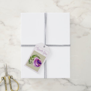 Floral Watercolor Rose Thank You Typography Gift Tags