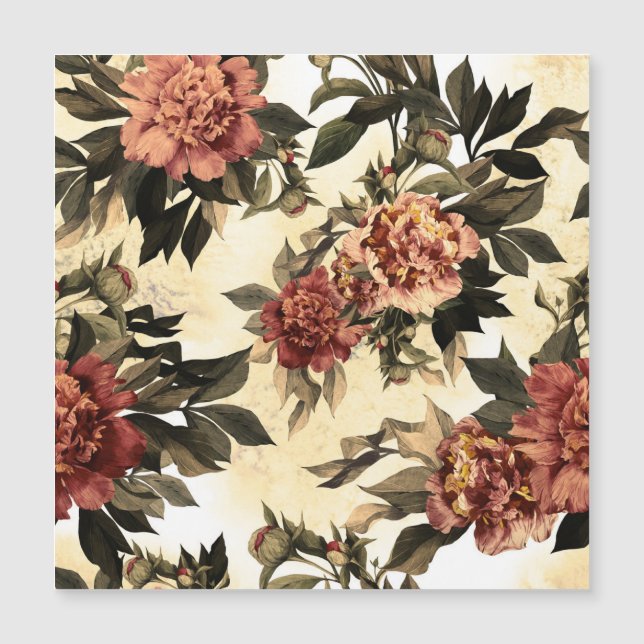 Floral Watercolor Roses, Peonies Pattern. (Front)