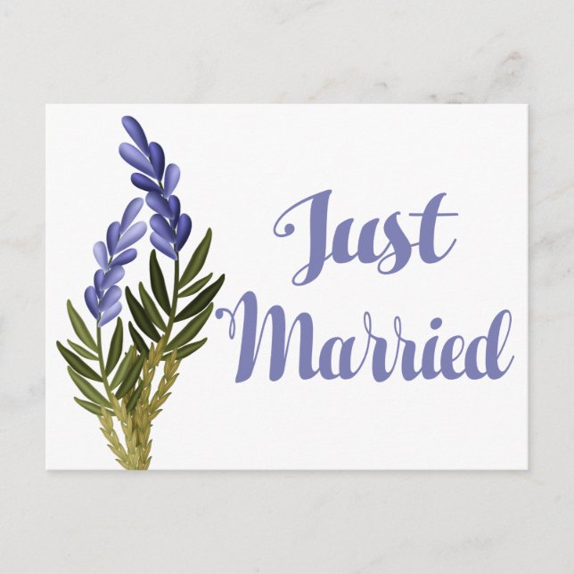 Floral Watercolor RSVP Purple Lavender Wedding Announcement Postcard (Front)