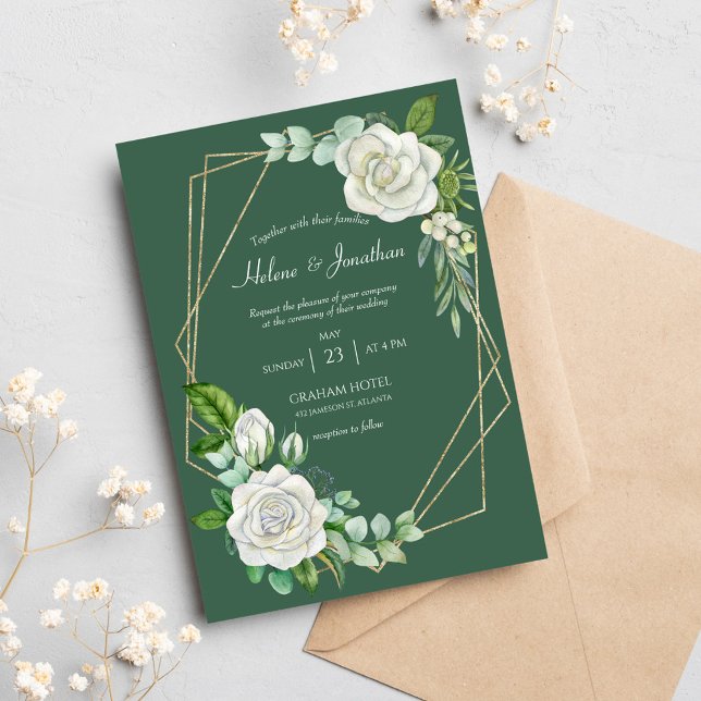Floral Watercolor Sage Green Rustic Boho Wedding Invitation (Creator Uploaded)