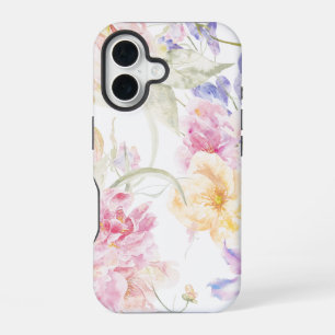 Floral watercolor seamless pattern iPhone 16 case