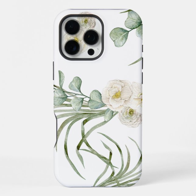 Floral Watercolor Seamless Pattern iPhone Case (Back)