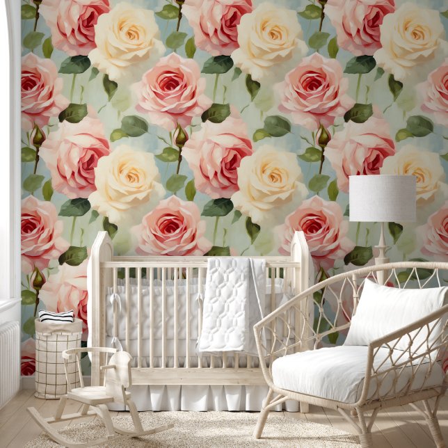 Floral Watercolor Seamless Pattern Wallpaper (Kids)