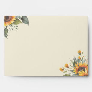 Floral Watercolor Sunflower Return Address Envelope