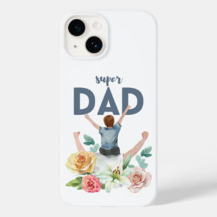 Floral Watercolor-Super Dad Design Case-Mate iPhone 14 Case