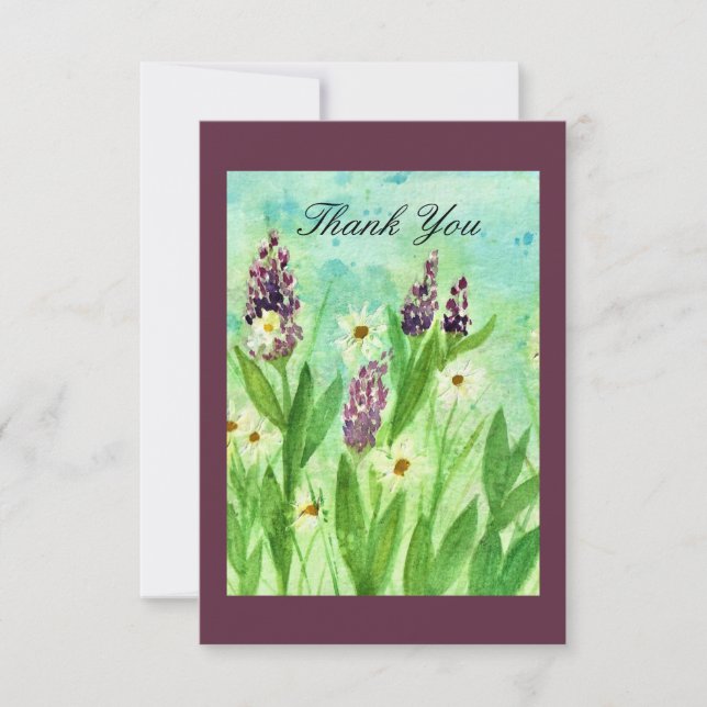 Floral Watercolor Thank You Card (Front)