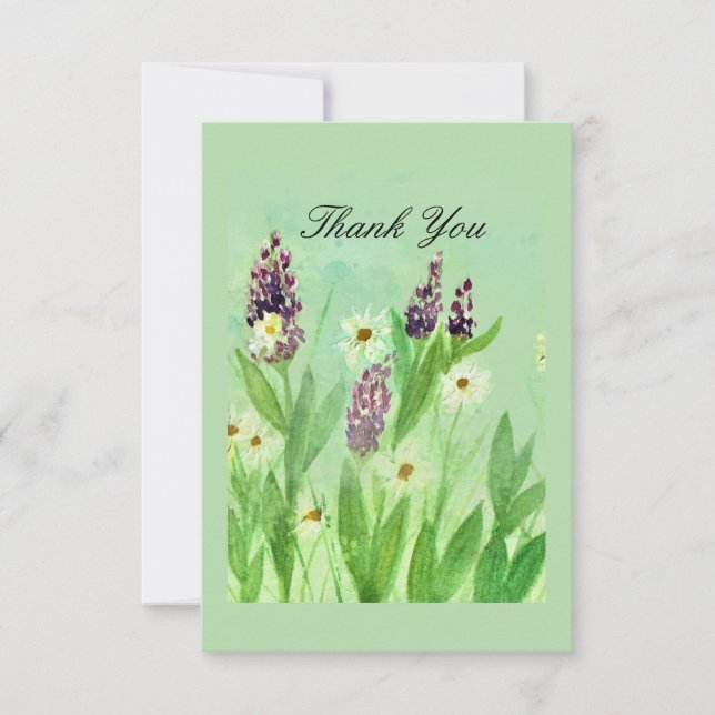 Floral Watercolor Thank You Card (Front)