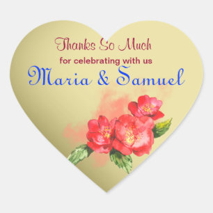 Floral Watercolor Thank You Favour Label Stickers