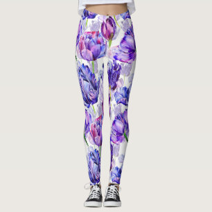 Floral Watercolor Tulip Women's Leggings