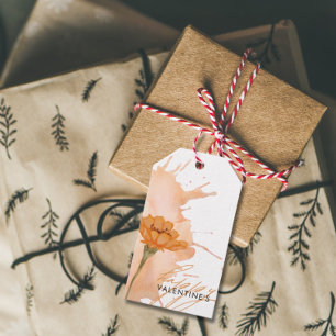 Floral Watercolor Valentine's Gift Tag