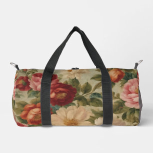 Floral Watercolor Vintage Modern Collection Duffle Bag