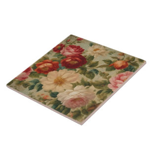 Floral Watercolor Vintage Modern Collection Tile