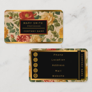 Floral Watercolor Vintage Trendy Collection Business Card