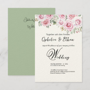 Floral watercolor Wedding Invitation