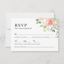 Floral Watercolor Wedding Invitation RSVP Card