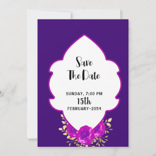 Floral watercolor wedding invitations card design