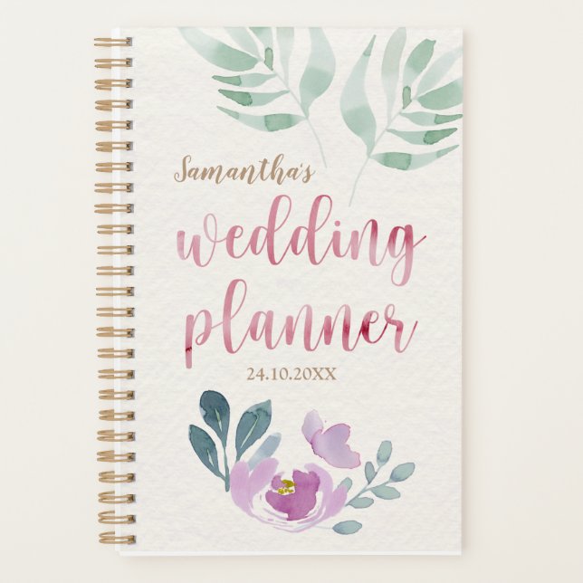 Floral Watercolor Wedding Planning Planner (Front)