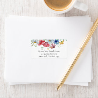 Floral Watercolor Wedding Return Address Label