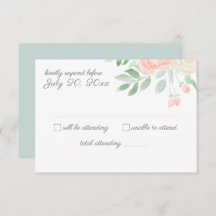 Floral Watercolor Wedding RSVP
