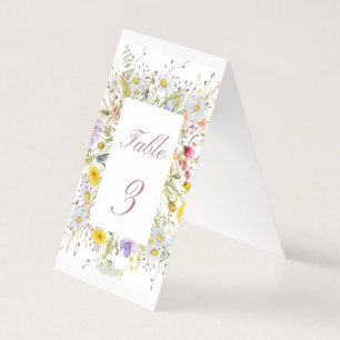 Floral Watercolor Wedding Table Number – Elegant
