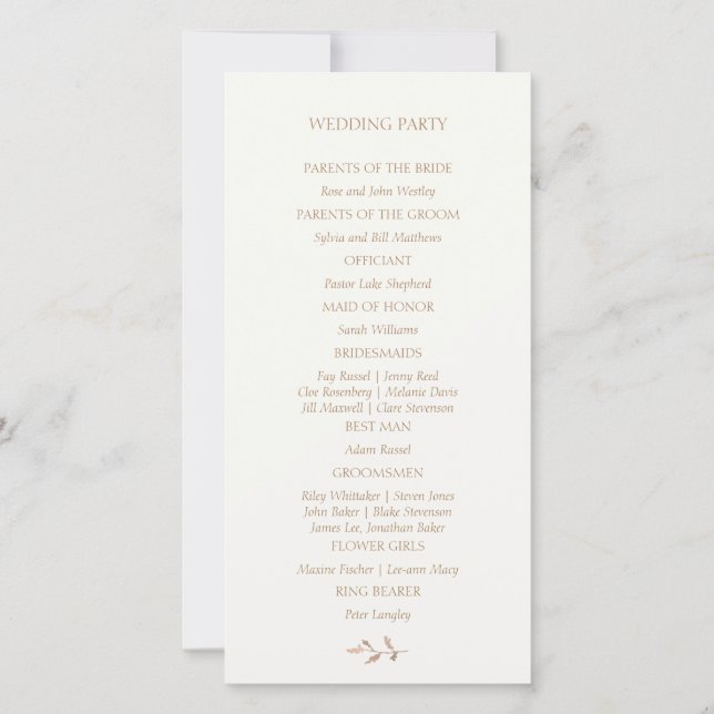 Floral Watercolor Welcome Wedding Program (Back)