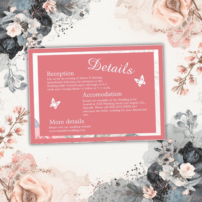 floral watercolor widflower rose peony wedding enclosure card (Creator Uploaded)