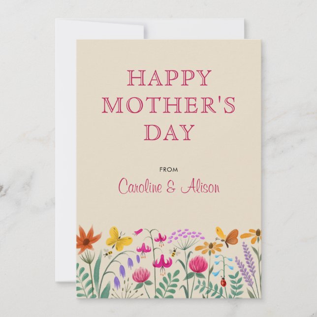 Floral Watercolor Wildflowers Happy Mother's Day (Front)