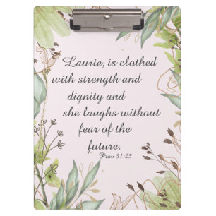 Floral watercolor with scripture, clipboard