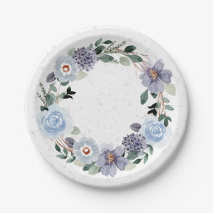 Floral Watercolor Wreath Paper Plate