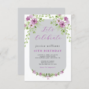 Floral Watercolour Decoration Birthday Party Invitation
