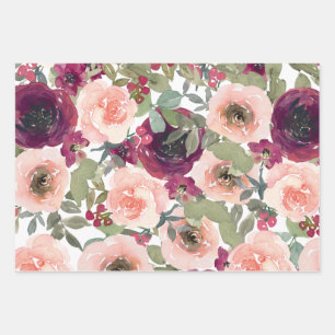 Floral Watercolour print design wrapping paper